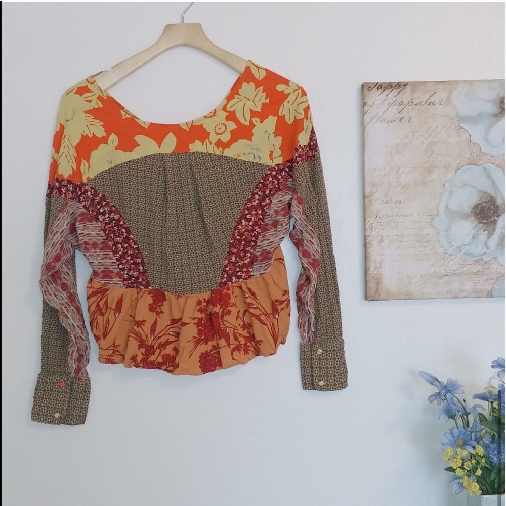 Free People Patchwork Print Float Top - image 6